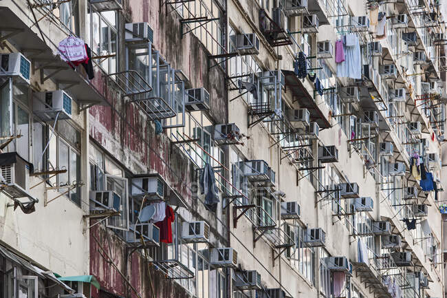 Деталі житлових будинків у Гонконзі — стокове фото