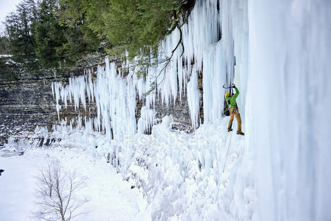Ice Climbing Salmon River Falls, Nova Iorque — Fotografia de Stock