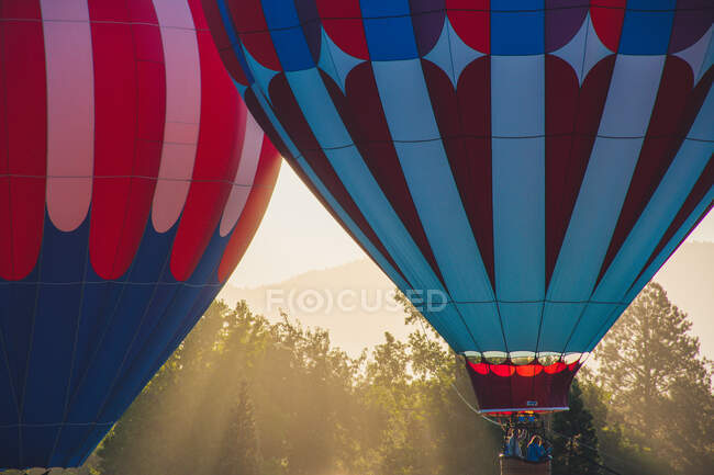 Balões de ar quente no verão. Serviços de transporte — Fotografia de Stock