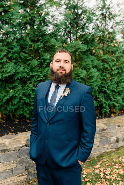 Portrait of a groom that is about to get married — Stock Photo