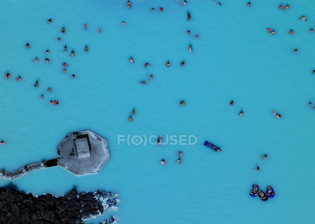 Veduta aerea della piscina geotermica in Islanda — Foto stock