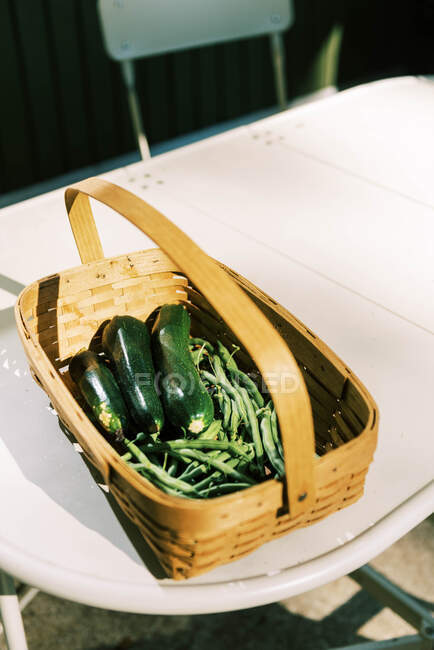 Eine Tagesernte aus dem Gemüsegarten im Hinterhof — Stockfoto