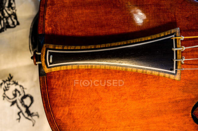 El violinista luthier Carlos Roberts en su obra Cremona Italia - foto de stock