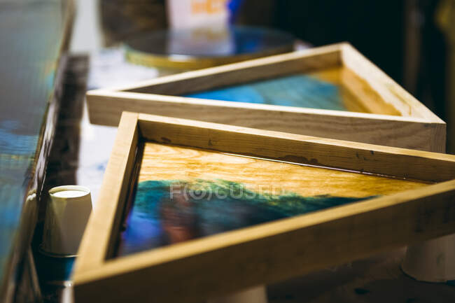 Close up view of paintings — Stock Photo