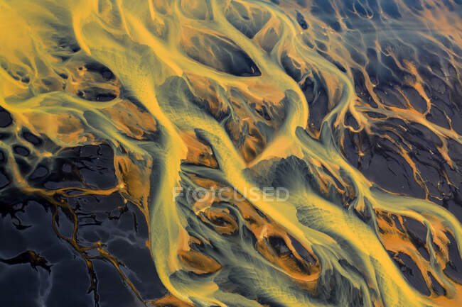 Islandia Colorido delta del río Glacial, naturaleza - foto de stock