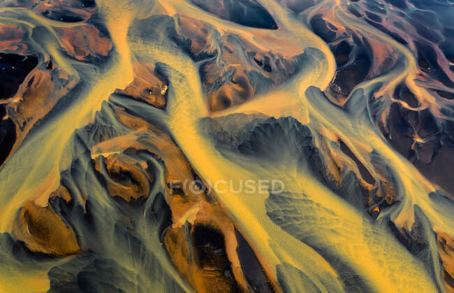 Islande Rivière glaciaire colorée Delta, nature — Photo de stock