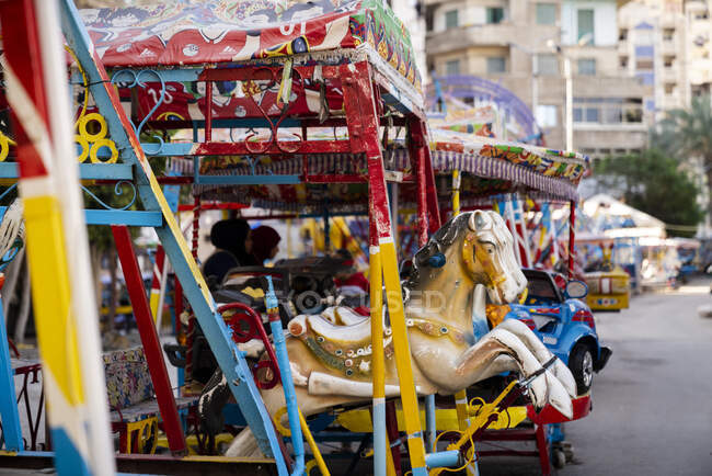 Ein kostenloser Outdoor Ride Park für Kinder in Alexandria, Ägypten — Stockfoto