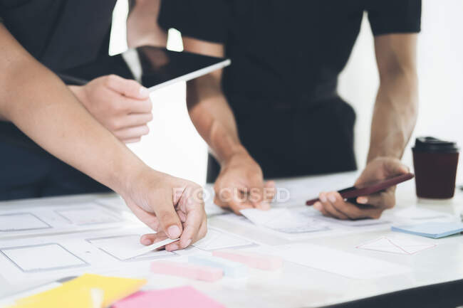 Programmer and UX UI designer working on a software development — Stock Photo