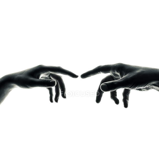 Hand in the black background — Stock Photo