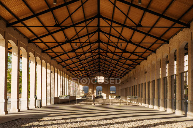 Old train parking lot restored into a tourist attraction in Valencia — Stock Photo