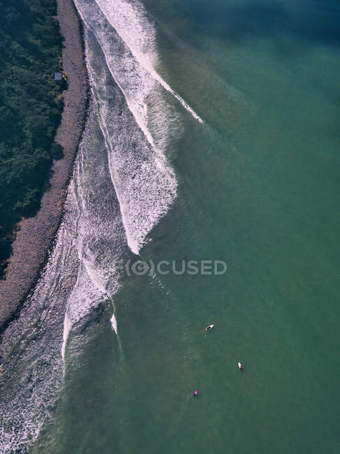 Aerial view of SUP surfers, Triozerye, Primorsky region, Russia — Stock Photo
