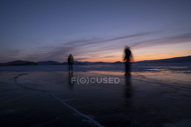 Ghost over baikal lake at sunset — Stock Photo