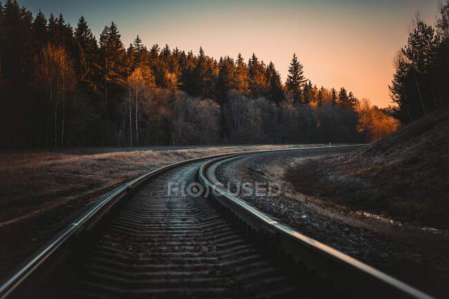 Залізничні колії на залізничній колії . — стокове фото