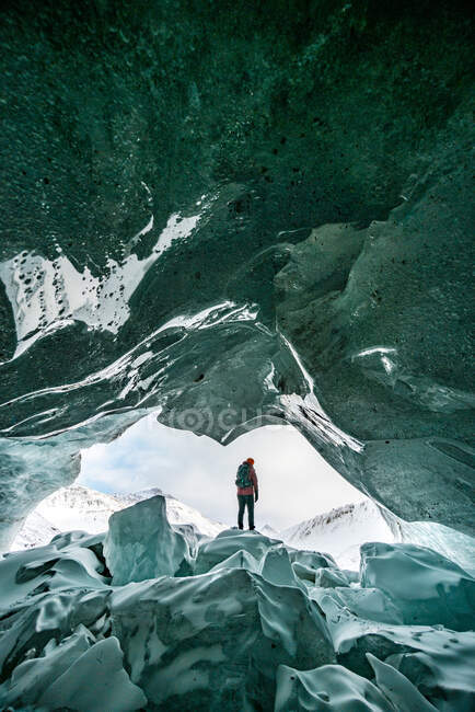 Explorando os glaciares do Parkway dos campos de gelo de dentro — Fotografia de Stock