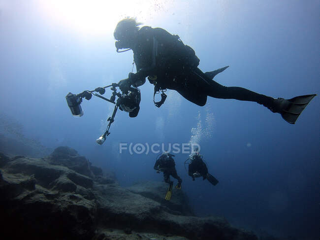 Plongeurs sous-marins sous la mer. Antalya Turquie — Photo de stock