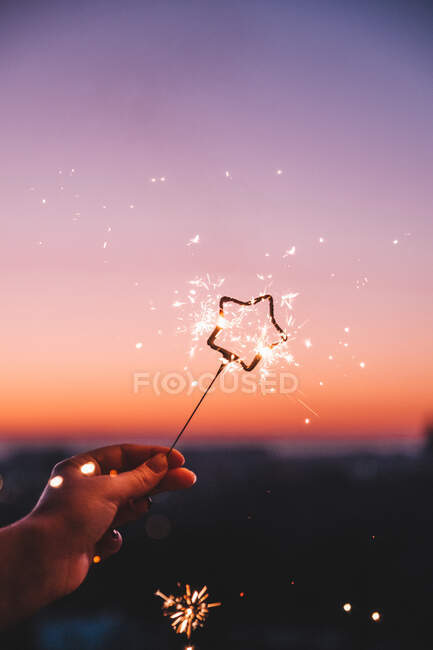 Party sparkles with sunset view — Stock Photo