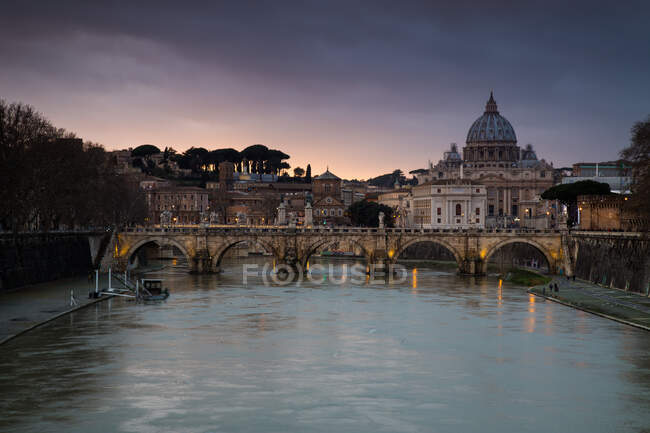 Panoramica del Paesaggio di Roma (vista al tramonto) — Foto stock