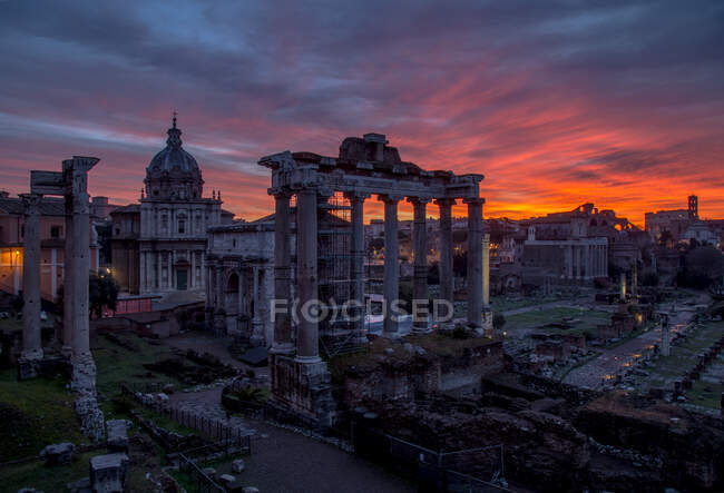 Un paesaggio a Roma (Italia). Tramonto — Foto stock