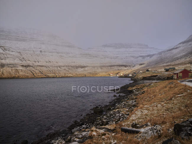 Baía ao nascer do sol nas Ilhas Faroé — Fotografia de Stock