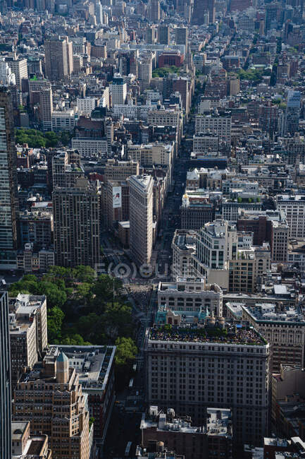 New York city aerial shot in the morning — Stock Photo