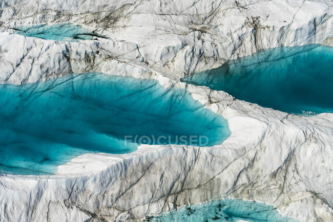 Lago Glacial sentado en el glaciar en la Reserva del Parque Nacional de Kluane - foto de stock