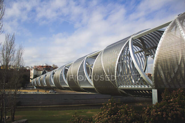 Arganzuela bridge in madrid, circular and metal — Stock Photo