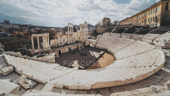 Стародавній римський театр Пловдив Болгарія — стокове фото