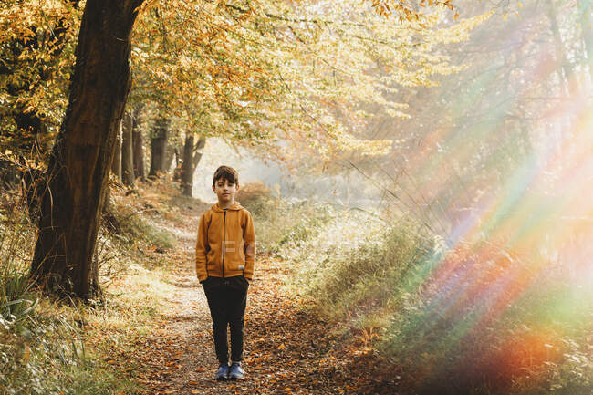 Boy walking in the park — Stock Photo