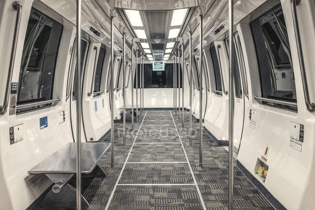 Empty Airport Tram During Covid — Stock Photo