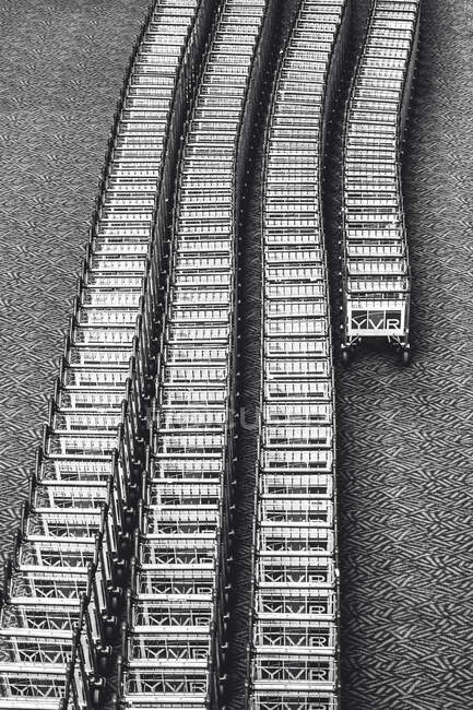 Airport Carts Lined Up Texture — Stock Photo