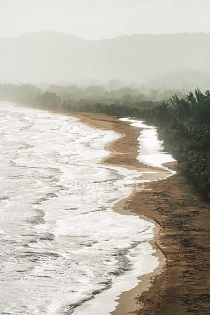 Plage ensoleillée de Foggy en Puerto Rico — Photo de stock