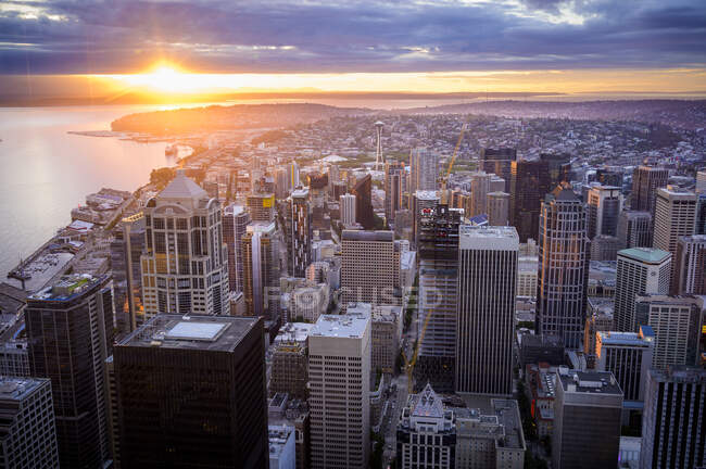 Vista do centro da cidade em Seattle Washington, EUA — Fotografia de Stock