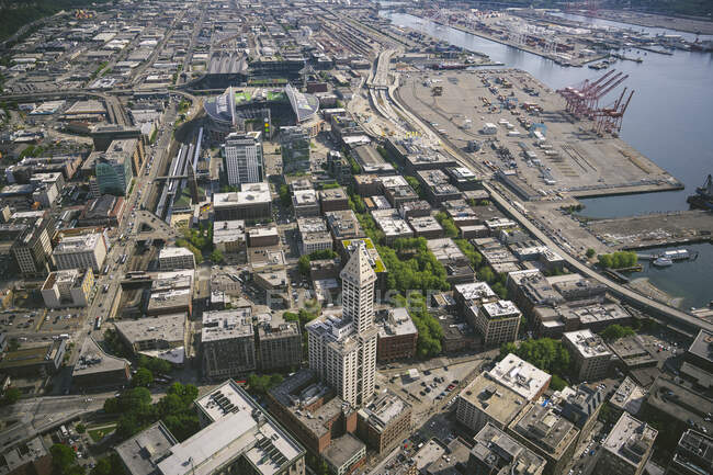 Vista del centro de Seattle Washington, Estados Unidos - foto de stock
