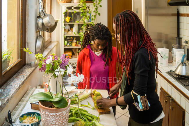 Mother and daughter in the kitchen, talking.Family togetherness — Stock Photo