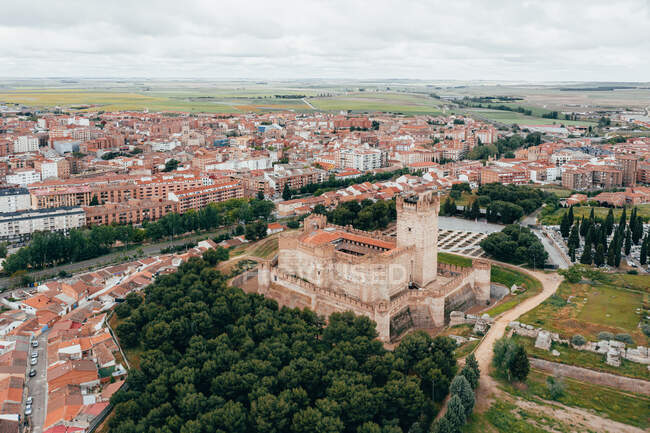 Vista aérea de Castillo de La Mota em Medina del Campo, Valladolid — Fotografia de Stock