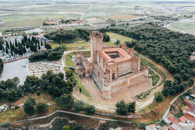 Vista aérea del Castillo de La Mota en Medina del Campo, Valladolid - foto de stock