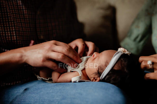 Portrait of mother, father and daughter, happy family concept — Stock Photo