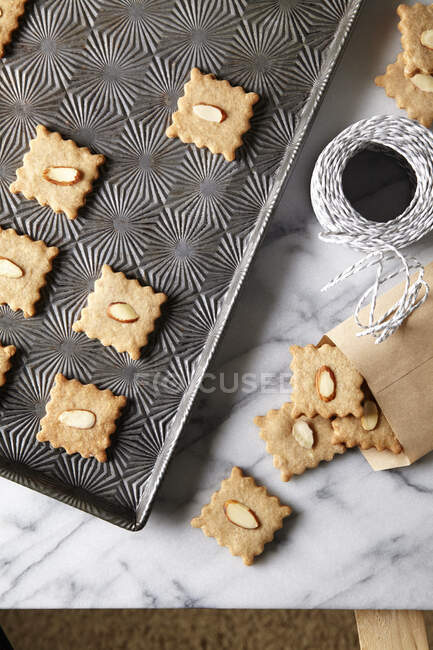 Deliciosos biscoitos caseiros, comida tiro — Fotografia de Stock