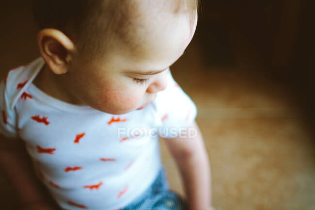 Baby boy with a white shirt — Stock Photo