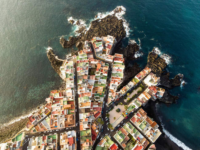 Vista aérea de la ciudad de vernazza, cinque terre, italia - foto de stock