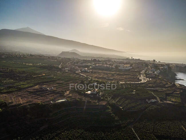 Aerial view of the city of the island of the mediterranean sea in the north of israel — Stock Photo