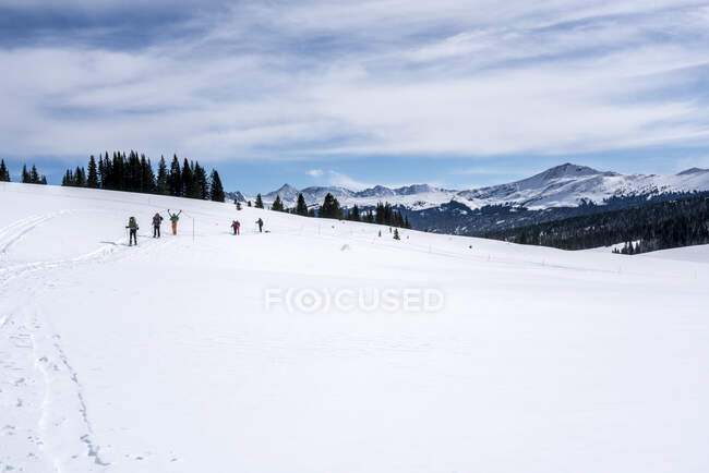 Ski resort in the mountains — Stock Photo