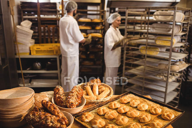 Michetta and sweet food on a table — Stock Photo