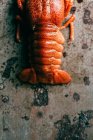 Partial view of crayfish on grungy wooden tabletop — Stock Photo