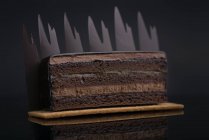 Chocolate cake piece on plate — Stock Photo