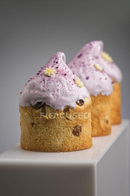 Traditional Easter bread with cream decoration — Stock Photo