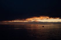 Scenic marine with dark clouds at sunset — Stock Photo