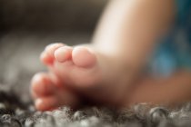 Close-up of baby feet, selective focus — Stock Photo