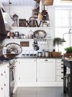 Old-fashioned kitchen interior in country home — Stock Photo