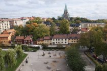 Vista elevata della piazza dell'isola di Sodermalm a Stoccolma — Foto stock